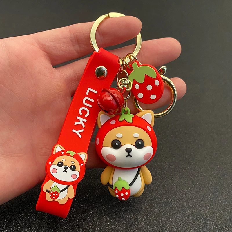 

Мультяшный брелок для ключей с японской собакой Шиба-ину, автомобильный брелок для ключей с животными, корги, собаками, мультяшная фигурка, ...