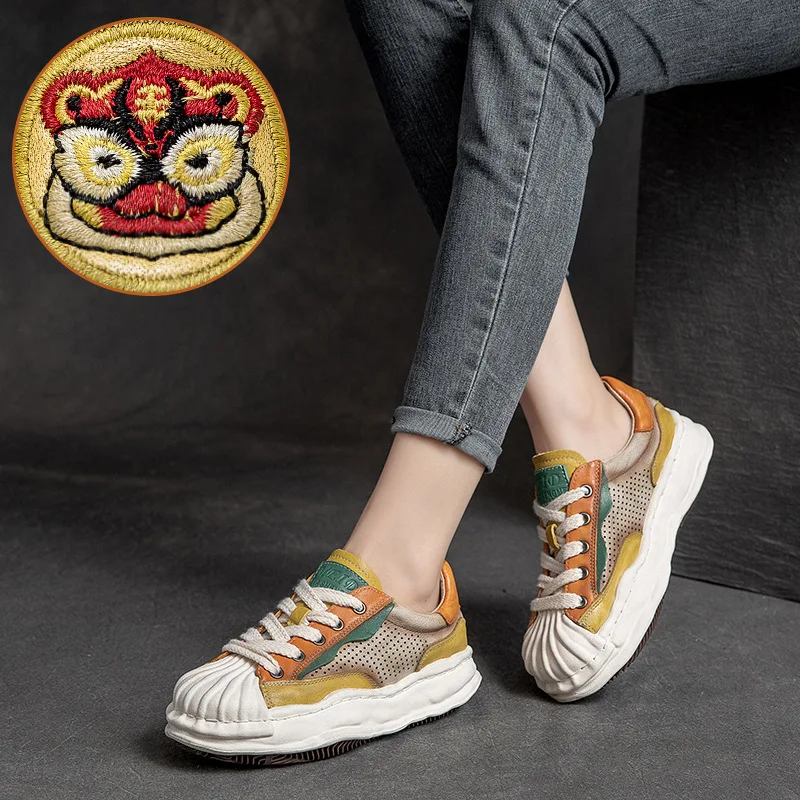 

2022 New Spring and Summer Shell Bottom Dissolved Bottom Contrast Color Women's Shoes Tiger Year Limited Casual Women's Shoes