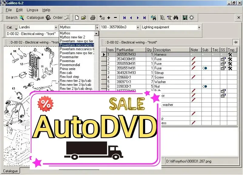 Каталог идентификации электронных запасных частей AutoDVD Landini 7.3 Galileo (art.: 3920ced8128ca) - 3920ced8128ca