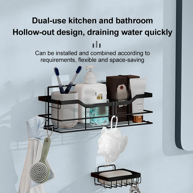 

Настенная полка для хранения в ванной комнате без отверстий для кухни ванной комнаты туалетной стены аксессуары для ванной комнаты