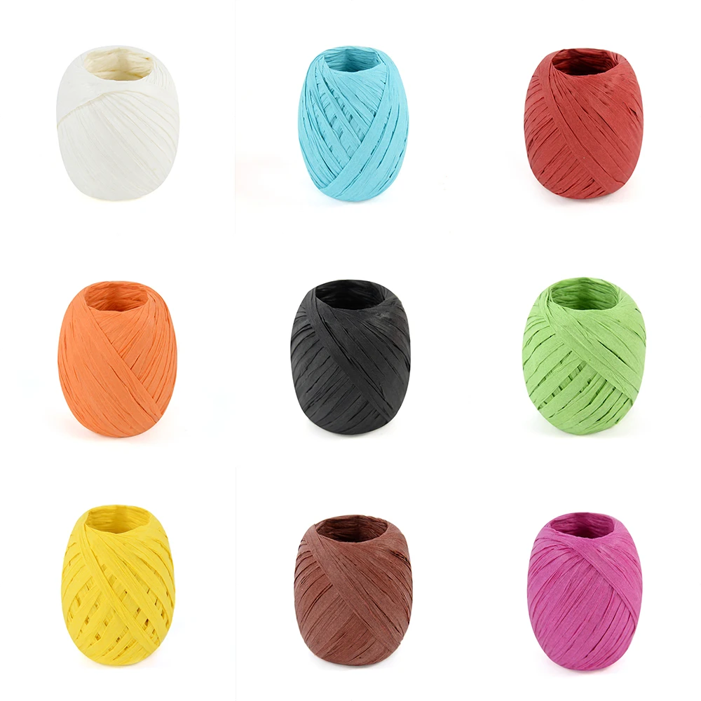 

20m/Roll 31 Color Raffia Straw Yarn Paper for Arts Crafts DIY Gift Bouquet Packaging Belt Rope Wedding Birthday Handmade Supply