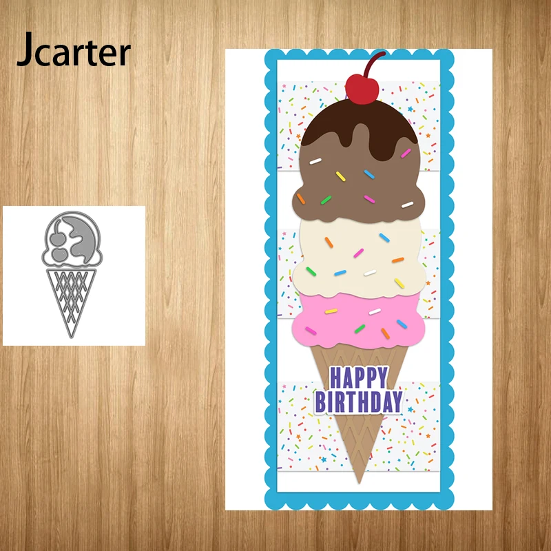 

2022 Ice Cream Cone Metal Cutting Dies Craft Stencil for Scrapbooking Handmade Diy Tool Make Album Punch Blade Decor Template