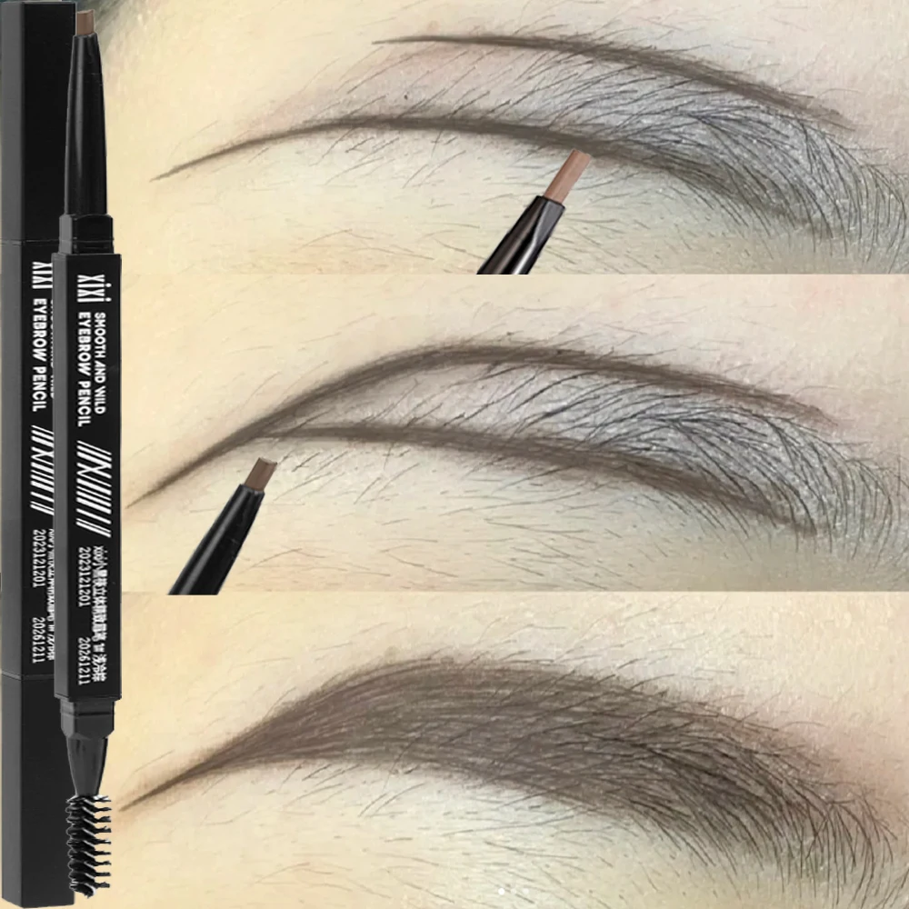 Водостойкий двухсторонний матовый карандаш для бровей устойчивый к поту