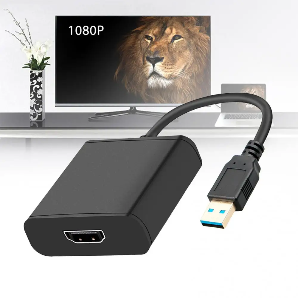 

HD 1080P USB 3,0 к HDMI-совместимый видеокабель адаптер для ПК ноутбука HD TV LCD TV конвертер