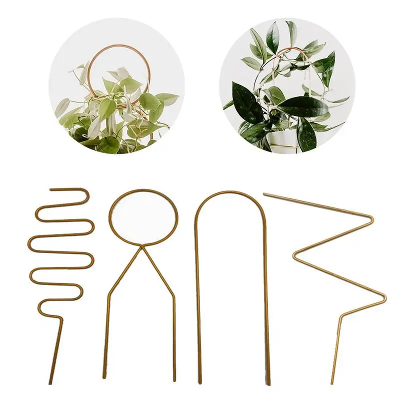 

4Pcs Garden Trellis For Climbing Plant Flower Iron Rack Potted Plant Vines Vegetables Climbing Support Frame Garden Decoration