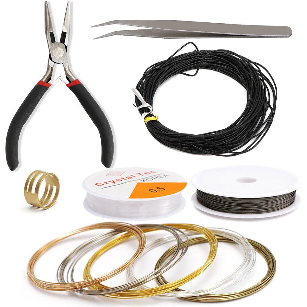 Alloy Accessories Jewelry Findings Set Lobster Clasp Open Jump Rings Tools Box Earring Making Kit  DIY Jewelry Making Supplies