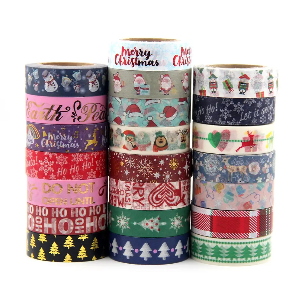 

Merry Christmas Masking Washi Tape Decorative gilding Adhesive Tape Decora Diy Scrapbooking Sticker Label
