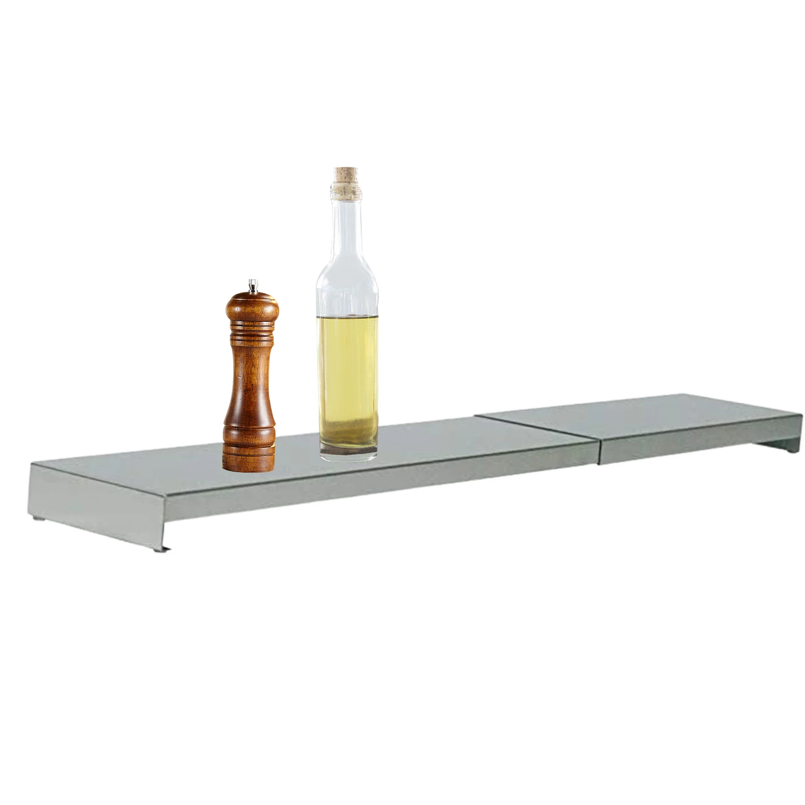 

Кухонная телескопическая полка для плиты, стойка для задней панели плиты, держатель для приправ, для варочной панели, ультратонкая черная п...