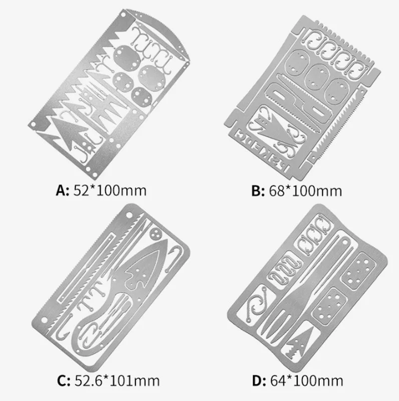 

1PC Outdoor EDC Stainless Steel Fishing Hook Card Portable Fishing and Hunting Multi-function Tool Card
