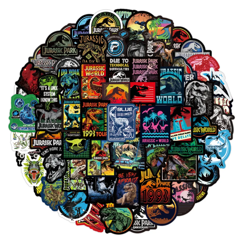 50/75 шт./упаковка наклейки в виде динозавров для парка Юрского периода