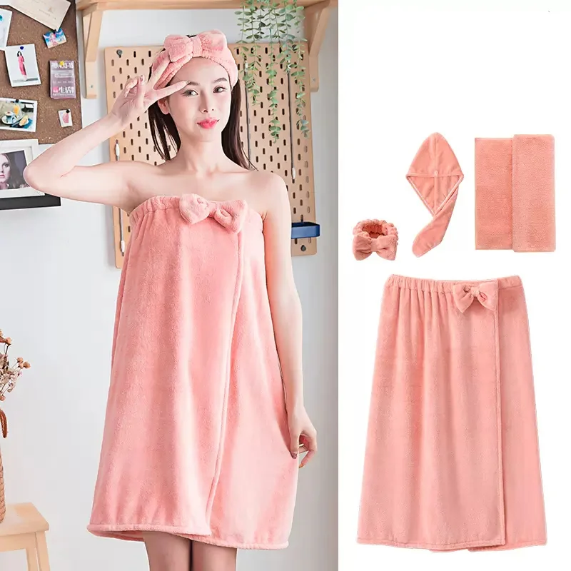 

2PCS/SET 5PCS/SETMicrofiber Woman Shower Bath Towel Hair Towel Face Towel Set for Adults Bath and Sauna Towels Bathroom Quick Dr