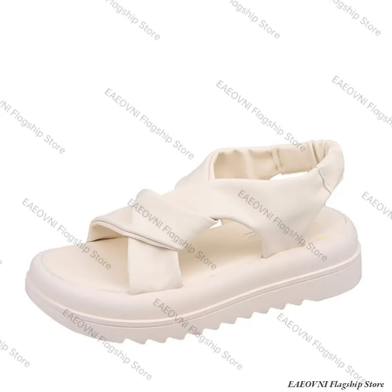2023 New Sandals Women Platform Sandals Summer Women Fashion PU Lightweight Buckle Sandals Platform Heel Sandals Sandalias Mujer