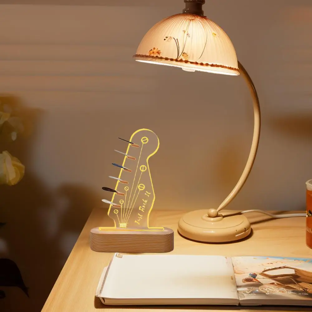 Новый индивидуальный подсветка держателя медиатора из дерева и акрила держатель