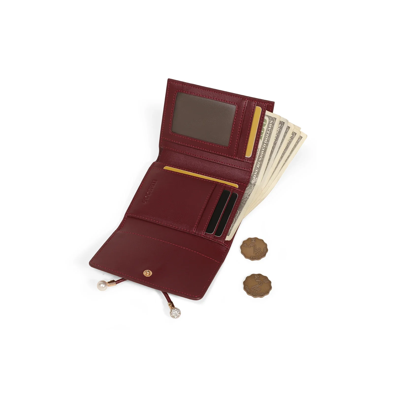 ITAMOOD кошелек из натуральной кожи с бантом женский модный короткий держатель для