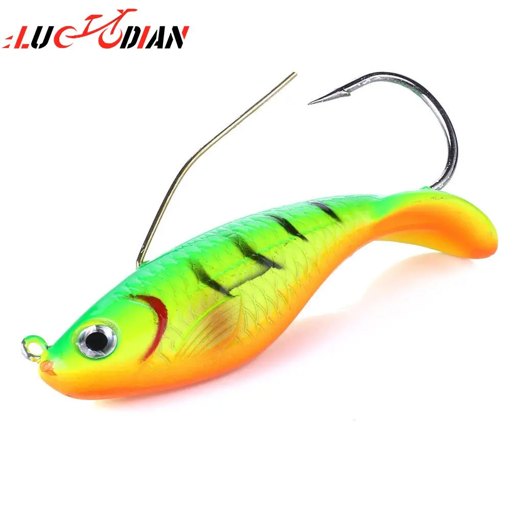 

Гибкая рыболовная приманка с одним крючком, искусственная приманка с подвесным дном для озерной и морской рыбалки