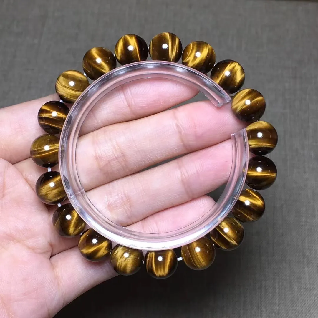 

10mm Natural Yellow Tiger Eye Stone Bracelet Jewelry For Women Lady Men Wealthy Luck Gift Reiki Crystal Beads Strands AAAAA