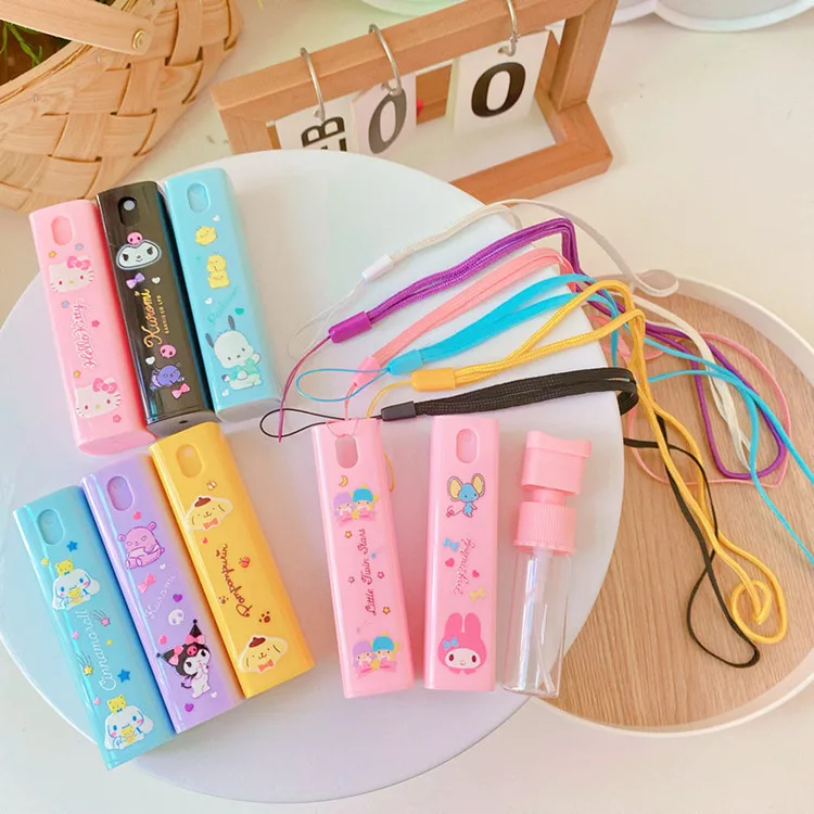 

Sanrio Mymelody Kuromi Hellokitty 10Ml Mini Spray Bottle with Rope Convenient Go Out Separate Bottles of Alcohol Perfume Lotion