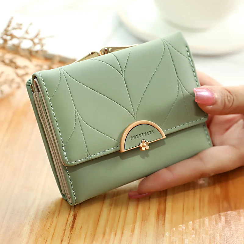 

Fashion Three Fold Purse Small Women Wallet Female Short Design Multifunction Lady Coin Porse Coin Pocket Fresh Carteras