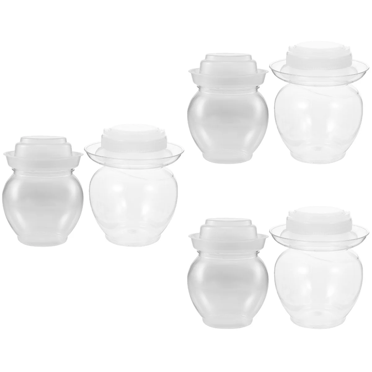 

6 Pcs Transparent Pickle Jars Multi-function Storage Jars Household Pickle Holders