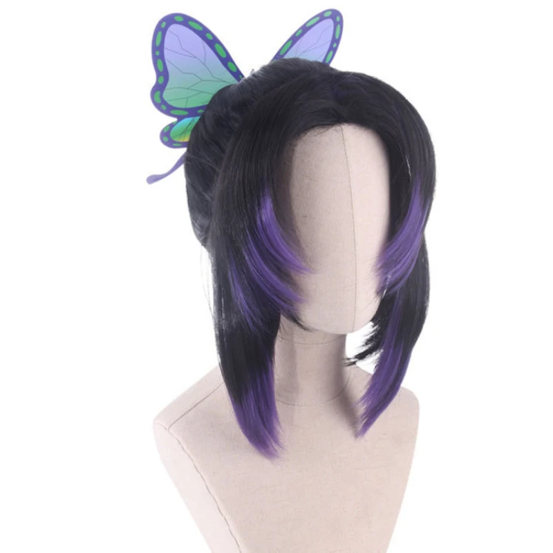 

Anime Demon Slayer Kimetsu no Yaiba Kochou Shinobu Kochou Kanae Tsuyuri Kanawa Cosplay Wig Headwear Cos Props Accessories