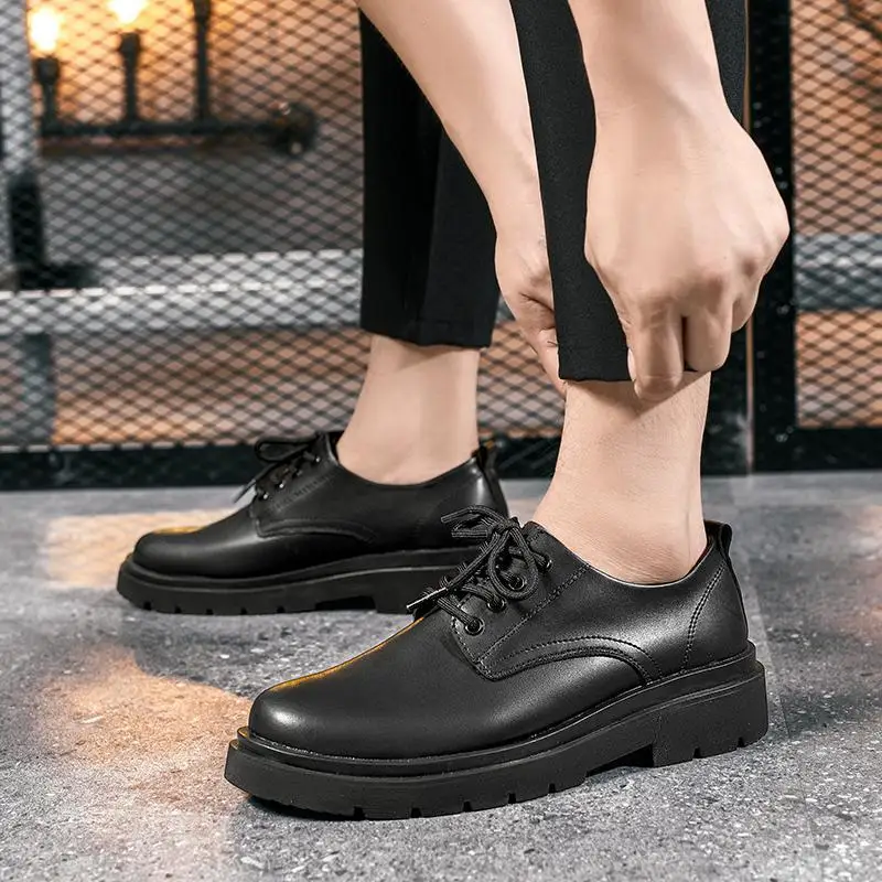 

Suit Shoes Men's Black Business Fashion Shoes Men's Shoes Casual Leather Shoes Male Martin Boots British Men's Wedding Shoes Sh