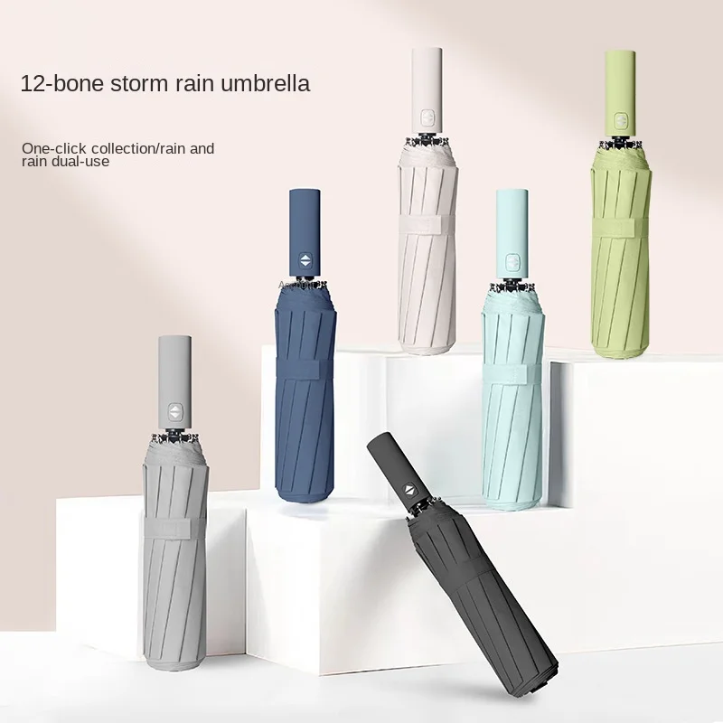 

Umbrella 12 Bone Strong Windproof Automatic Folding Car Luxury Long Handle Large Business Umbrella Men's Umbrella Women's Gift