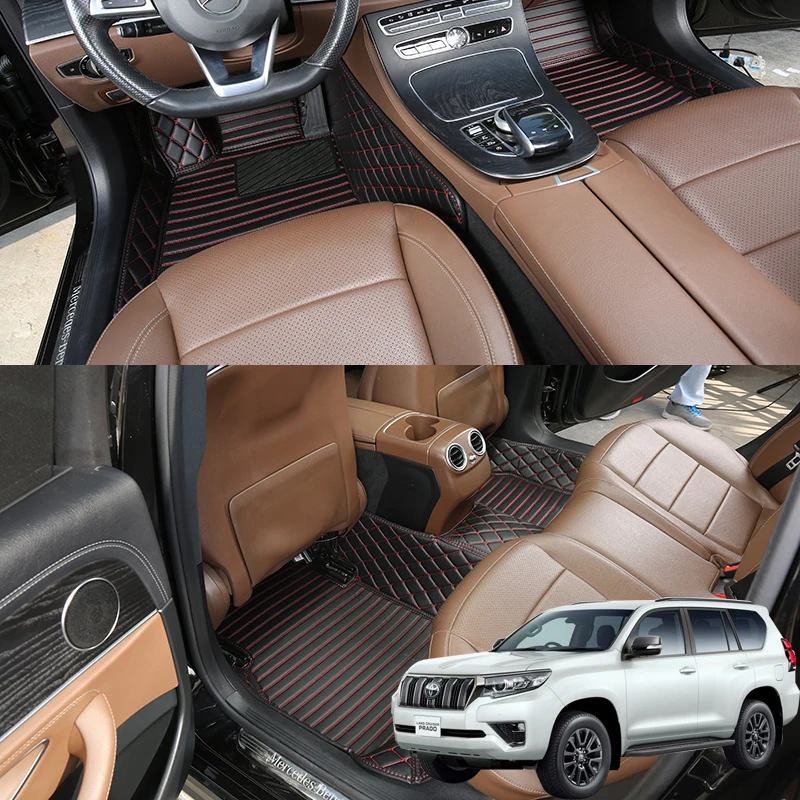 

Car Floor Mats For Toyota Prado150 2013 2014 2015 2016 Luxury Nappa Leather Interior Details Auto Carpets Rugs Pads Accessories