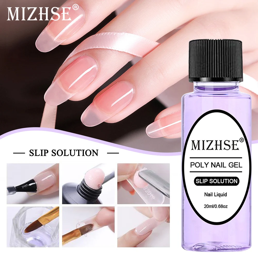 

MIZHSE 20ml Liquid Slip Solution Poly Nail Gel Polish Acrylic Gel For Extension Quick Building Gel Semi-Permanent Nail Liquid