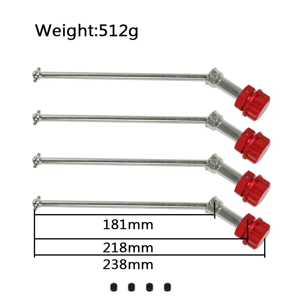 4 шт. металлический стальной приводной вал CVD с шестигранным шлицем 24 мм для Arrma 1/5