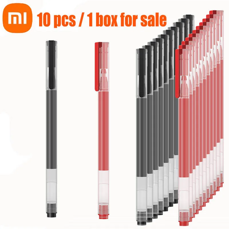

Оригинальная ручка xiaomi pen 10 шт./1 коробка, черно-красная ручка для учеников и студентов, для письма, для офиса, для учеников, ручка doctor mi, японск...