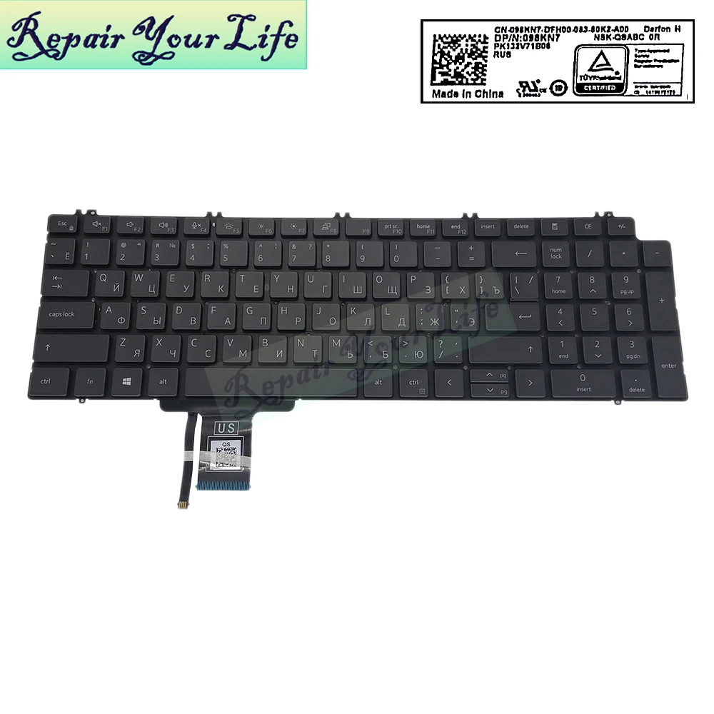 

UK Russian Germany French Backlit Keyboard For Dell Precision 7550 7560 7750 7760 0P2RFG 098KN7 0P2K2J Keyboards Backlight