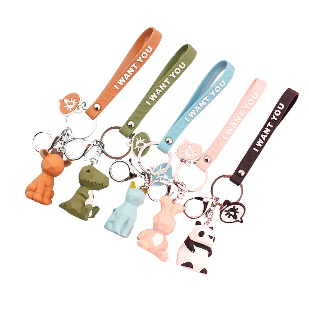 

Keychain Animal Key Figurines Party Friend Best Bff Ring Friendship Charms Handbag Family Minirabbit Puppy Keyring Chains