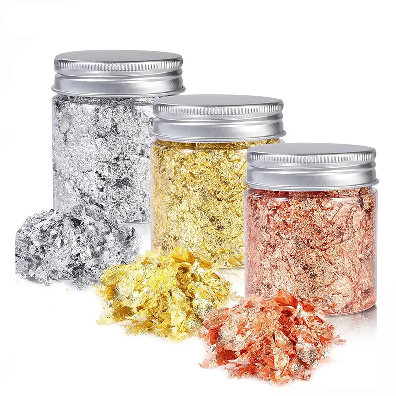 

2g Gold Foil Jewelry Luxury Resin Decoration Paper Handicrafts Flake Siver Leaf Nail Beauty Gilding DIY Art Craft