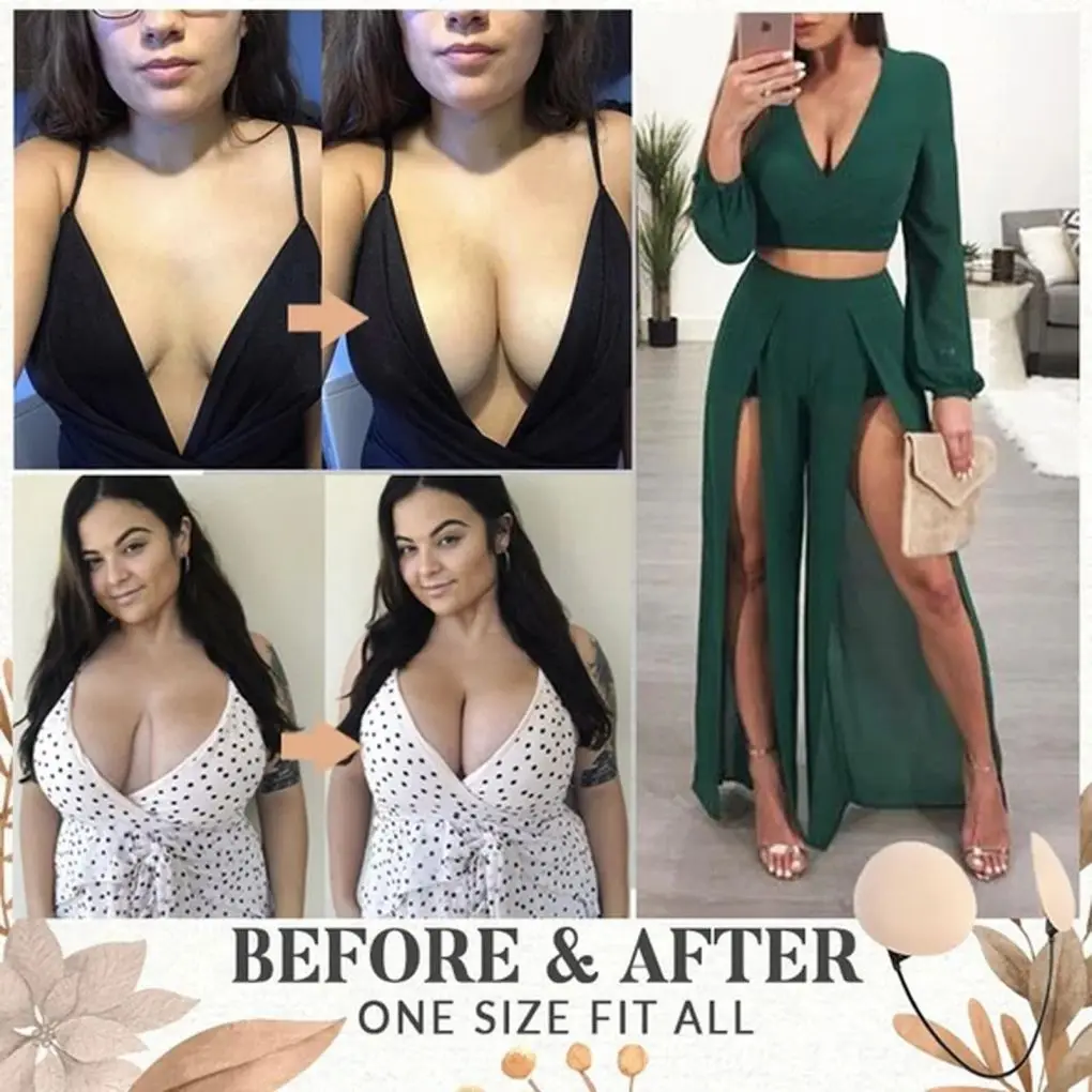 

Summer Frontless Bra Deep Plunge Bra Gather Nipple Patch Underwear Accessories Backless Strapless Bra for Dress Kit Push-up Bra