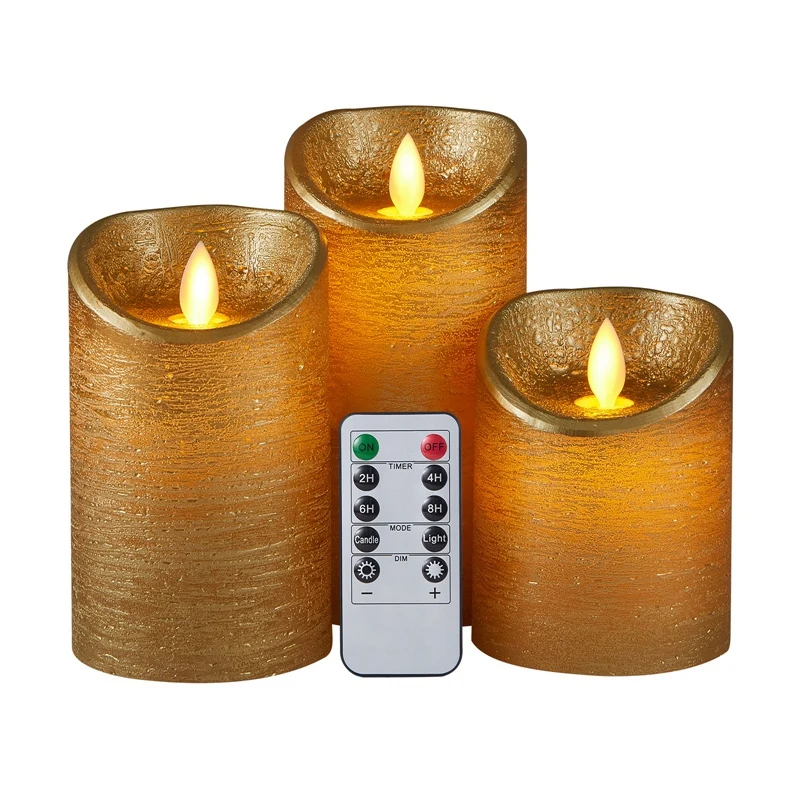 

Big Deal 3Pcs/Set LED Flameless Candle Lights Remote Flickering Candles Battery Powered For Home Wedding Birthday Party Decor