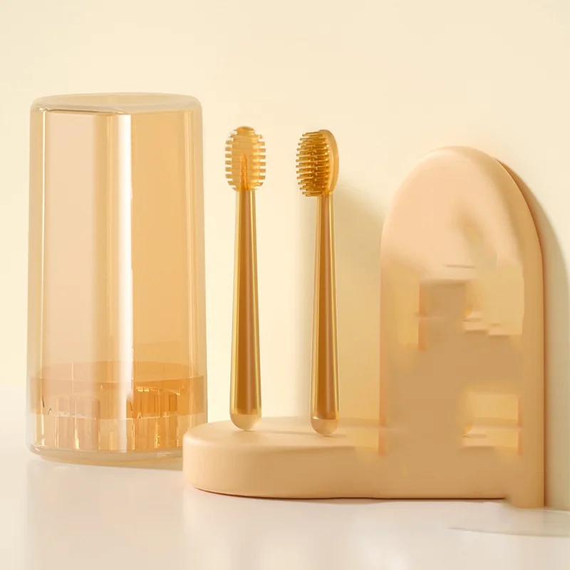 

0-18 months baby tongue coating oral cleaner soft hair baby silicone toothbrush toddler milk toothbrush set
