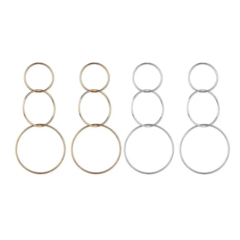 

Alloy Minimalist Stacking Circle Shape Earring Simple Solid Color Stud for Women