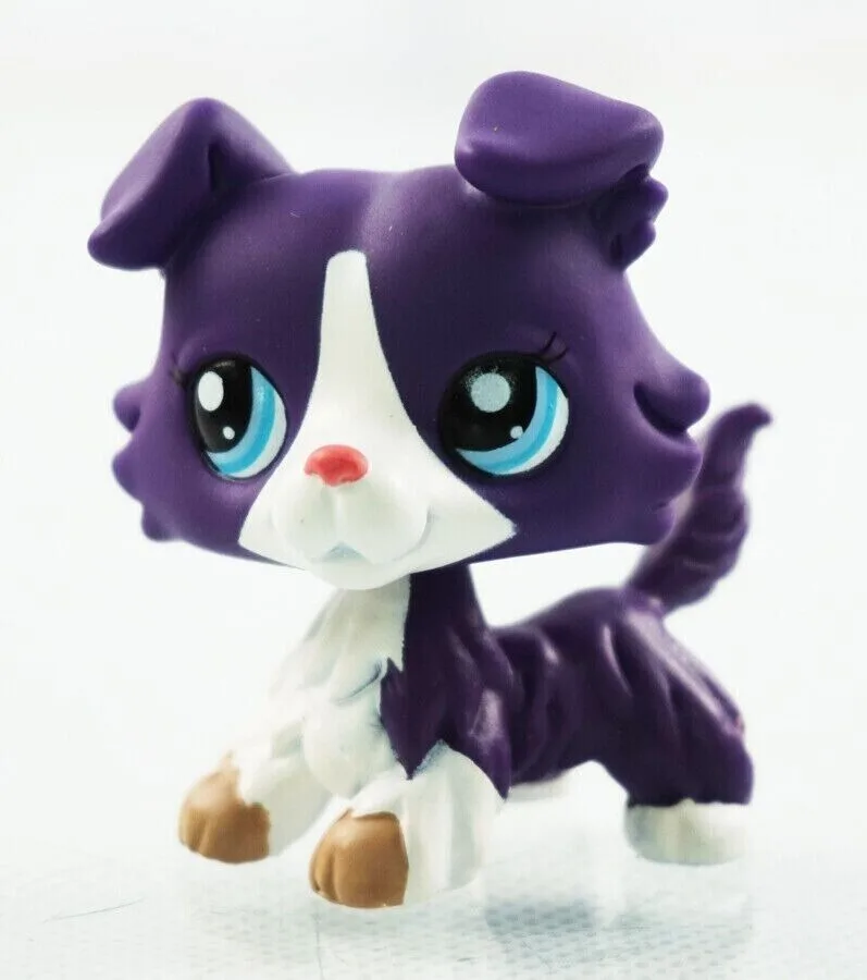 LPS Toys Редкий зоомагазин Фиолетовая собака-колли # 1676 Игрушка-фигурка голубых глаз