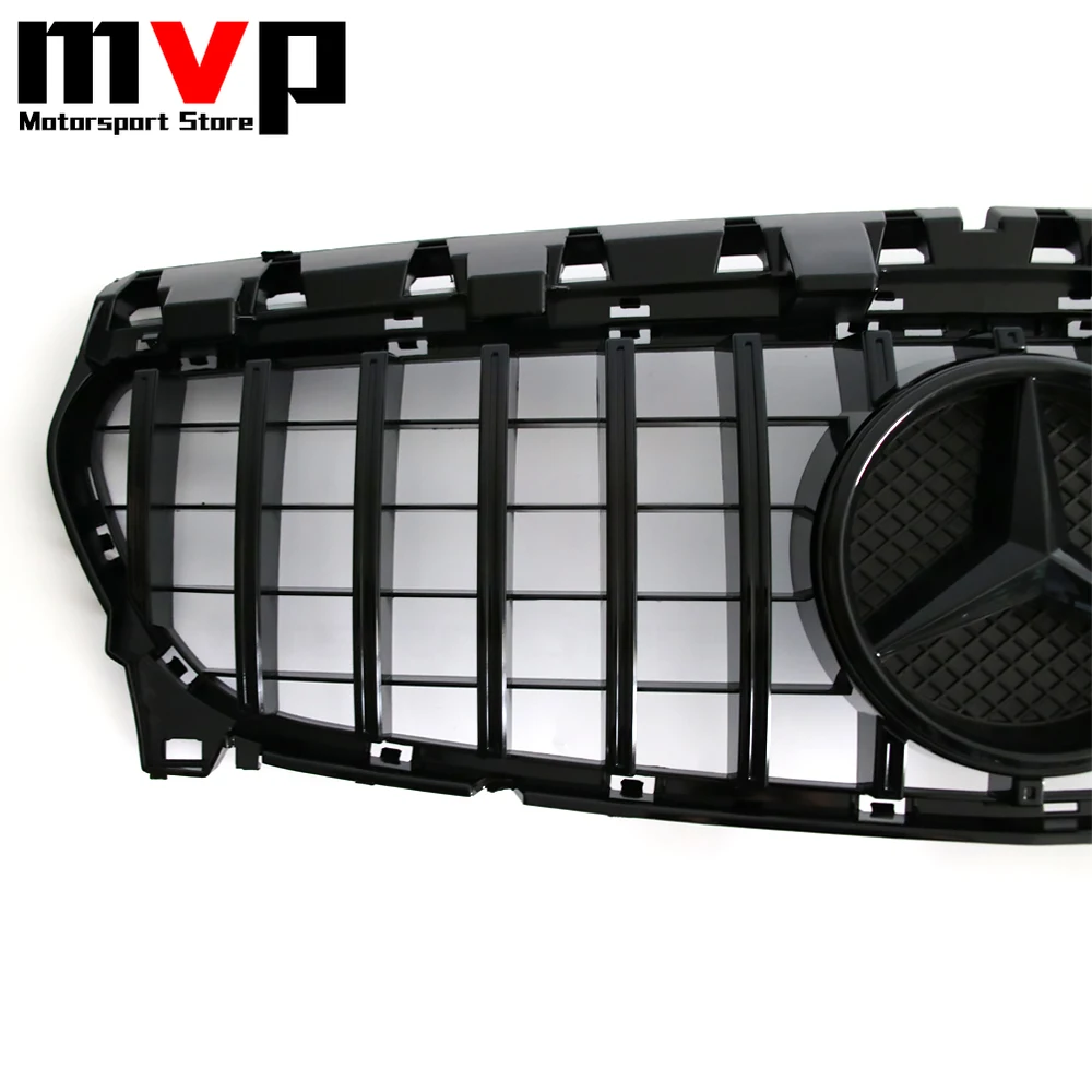 Фото Верхняя решетка в стиле GTR с черной рамкой в стиле OE для Mercedes Benz CLA W117 2013-19 CLA180 CLA200 CLA250 CLA45 AMG №4