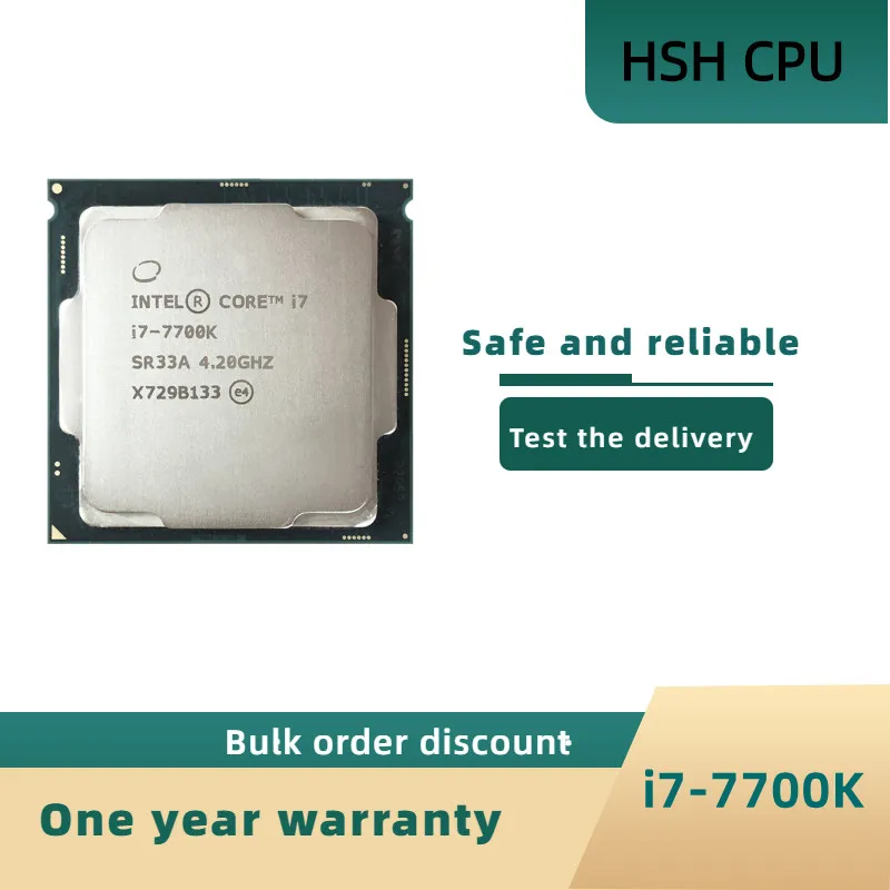 

Used Intel Core i7-7700K Quad-Core cpu 4.2GHz 8-Thread LGA 1151 91W 14nm i7 7700K processor