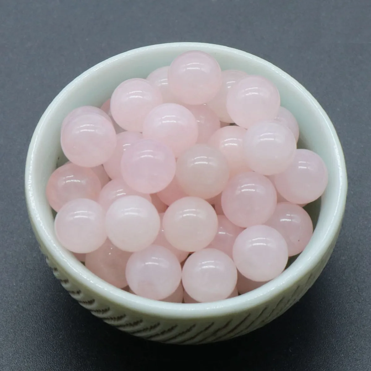 

8PCS 8MM Rose Quartz Round Beads for DIY Making Jewelry NO-Drilled Hole Loose Healing Cute Stone Crystal Sphere Balls