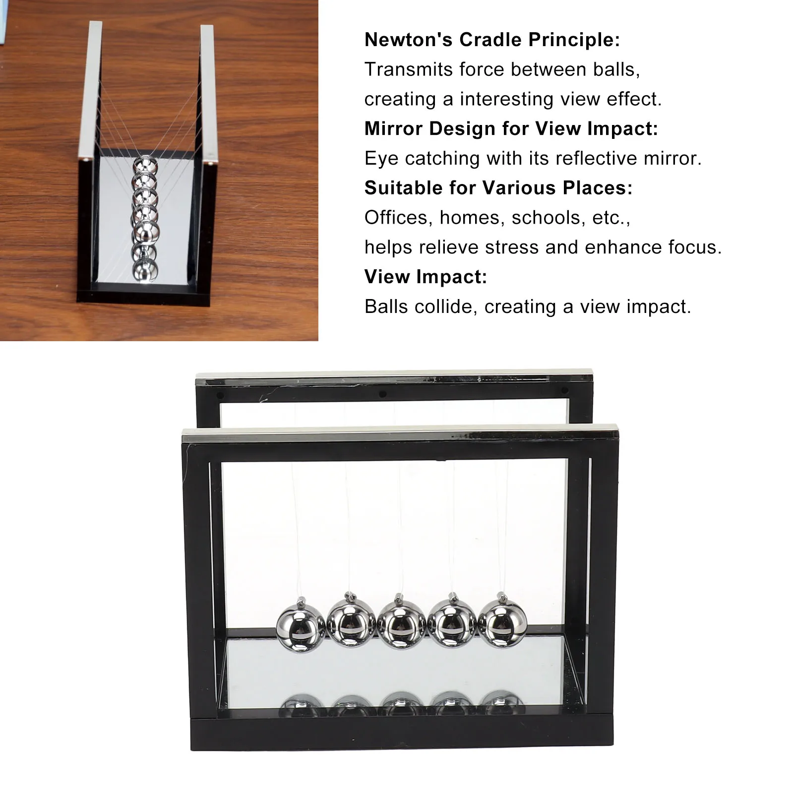 Колыбель Ньютона балансирующие шарики из нержавеющей стали рельефные для снятия