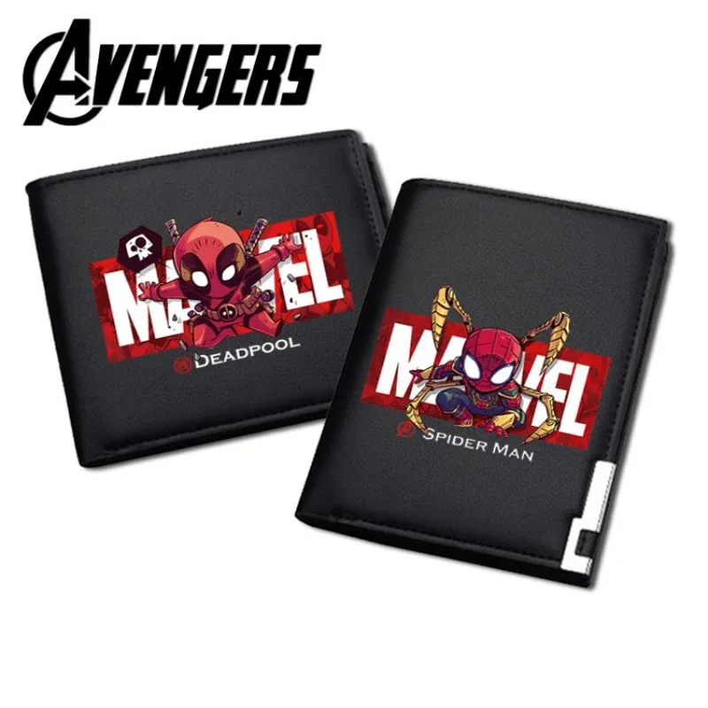 

Marvel Peripheral Avengers Alliance Iron Man Spiderman Venom Deadpool Wallet Male and Female Student Wallet Birthday Gift