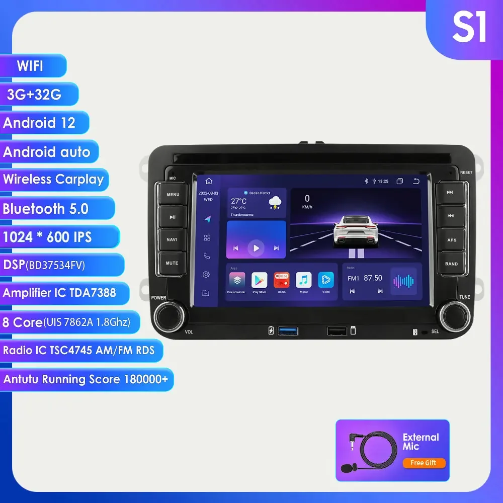 

Автомагнитола S5 на Android для Volkswagen CADDY Amarok SCIROCCO GOLF 5 6 POLO PASSAT B6 TOURAN Jetta Carplay, стереоплеер