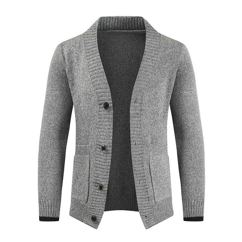 

Spring Autumn Solid Color Mens Sweater Cardigan V-neck Single Breasted Knitted Cardigans Male Casual Clothes Mens Coats Sweater