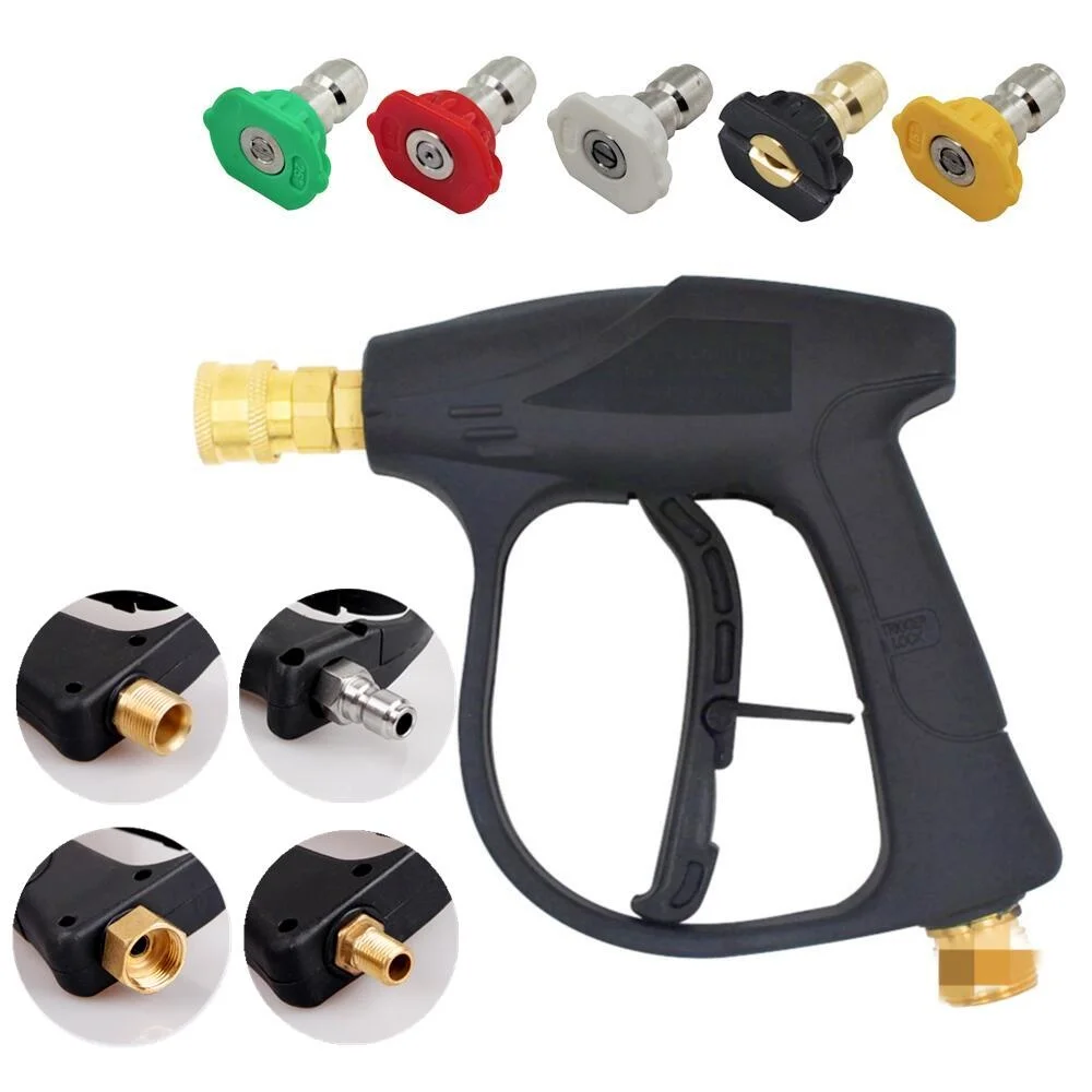 

High Pressure Car Wash Gun With 5pcs G1/4 Nozzles Angle Adjustable Jet Washer Clear Tool