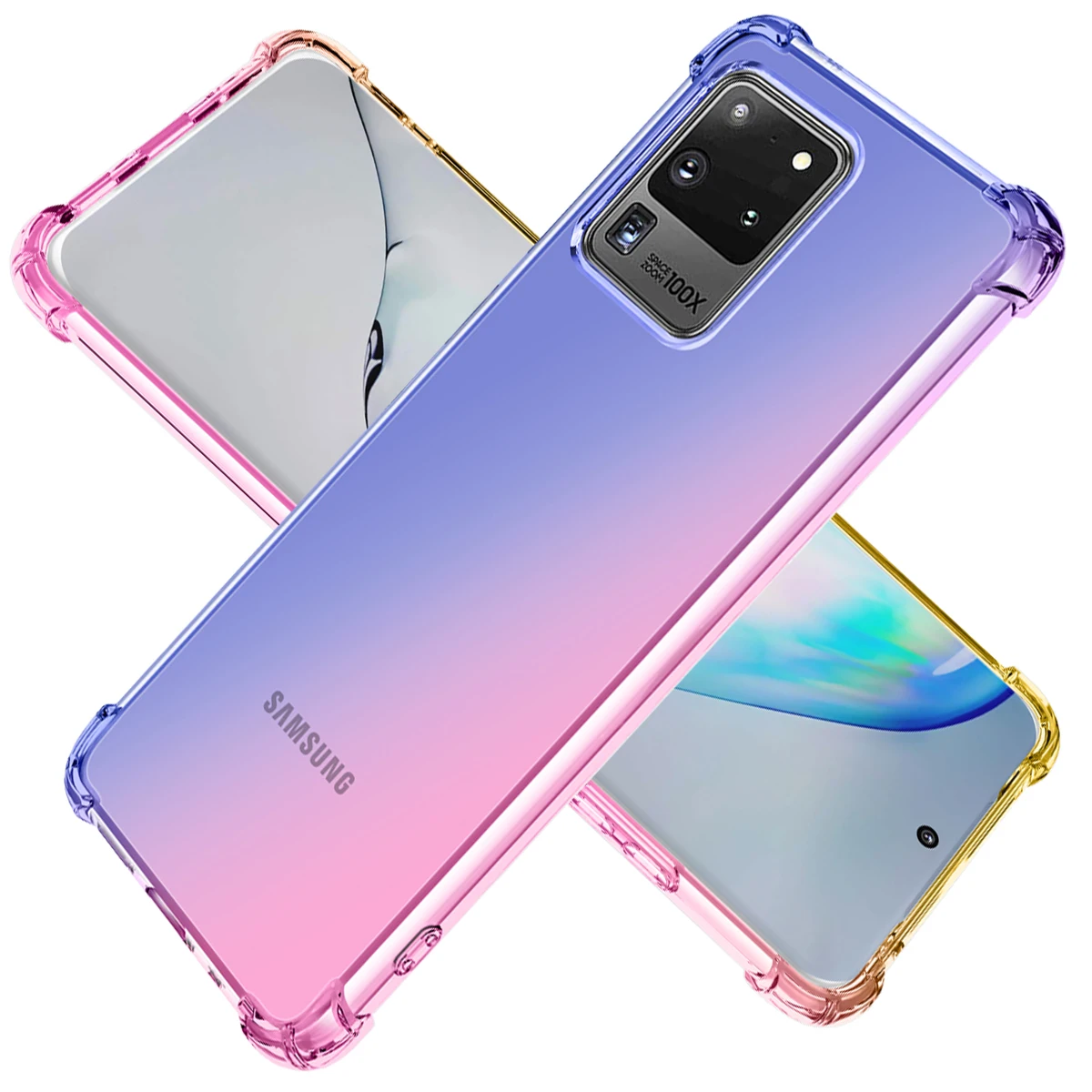 

For Samsung Galaxy S20 Ultra Phone Case,Hybrid Gradient TPU Bumper Flexible Cover For Samsung Galaxy S20 Plus S20 Lite S20 FE