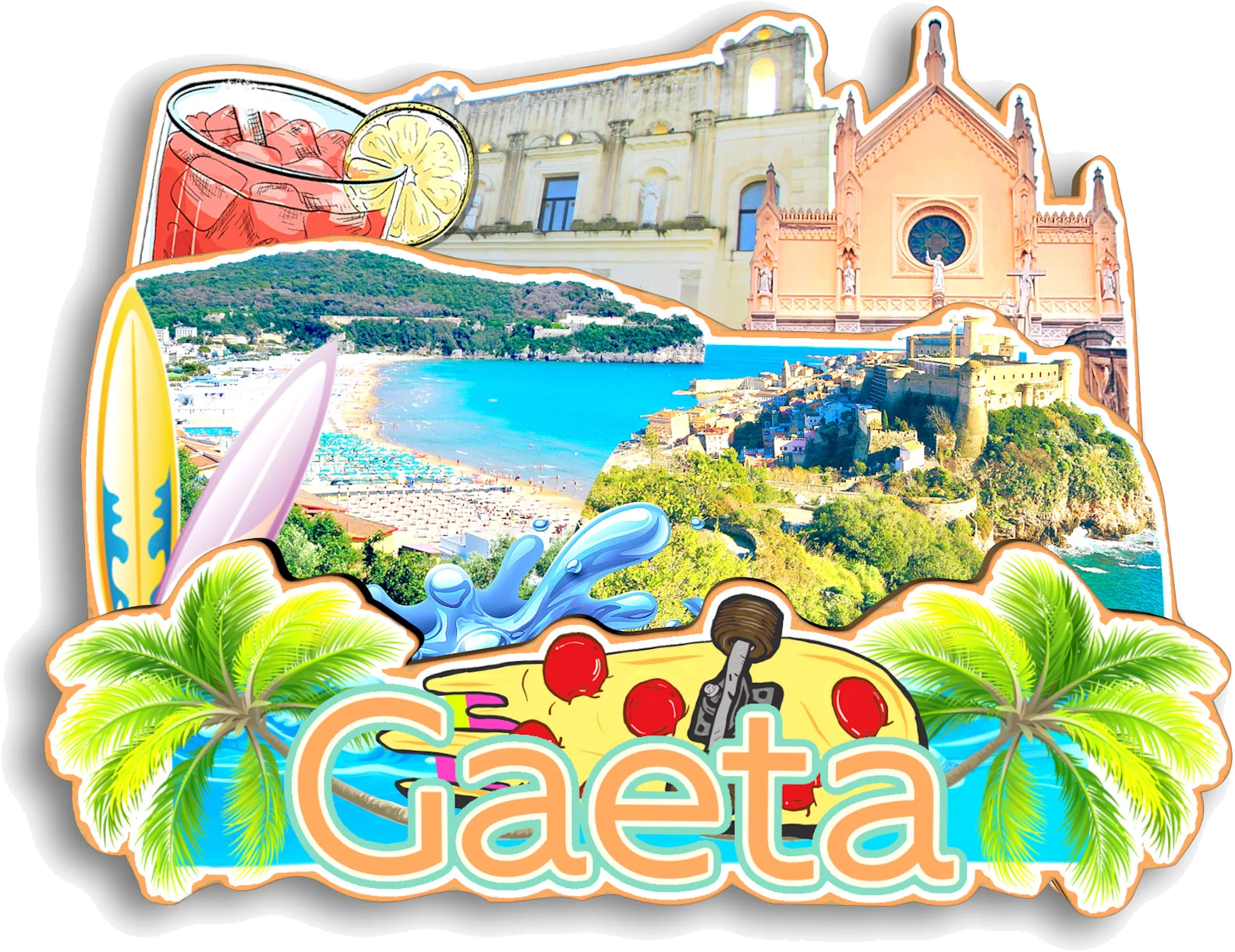 Polignano A Mare Tropea Otranto Amalfi Bibione Alba Spoleto Riva del Garda Gaeta Италия Магнит на холодильник