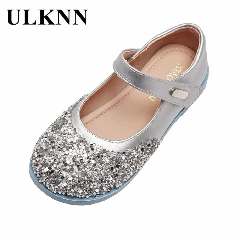 

Girls Silver Shoes Princess Rhinestone Shoes Children's 2022 Brogue Shoes Students Girl Performance Pink Party Shoes For Girls
