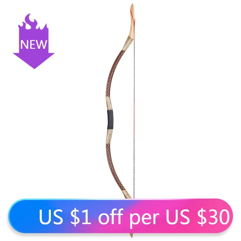 51inch Resin Glass Fiber Bow Recurve Traditional Bow 30-55LBS Wooden Laminated Fiberglass Bow Outdoor hunting and Shooting